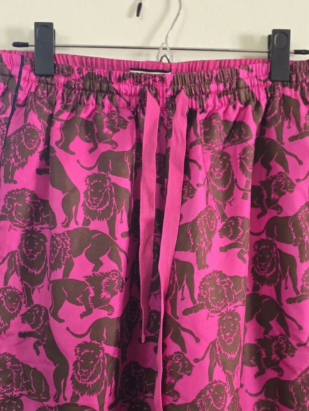 J. Crew Collection 100% Silk Relaxed Pants in Sleepy Lion Print, Size 4